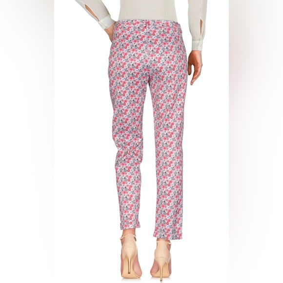 ANDREA MORANDO 6 (M) Woven Textured Jacquard Floral Slim Fit Pants ITALY - Picture 2 of 10